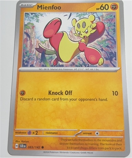 2024 Pokémon Stellar Crown #083 Mienfoo — front
