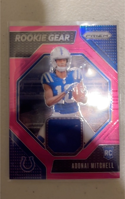 2024 Panini Prizm Rookie Gear Patch Pink #RG-AML Adonai Mitchell — front