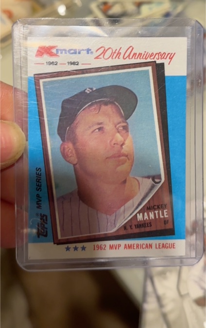 1982 Topps Kmart 20th Anniversary #1 Mickey Mantle — front