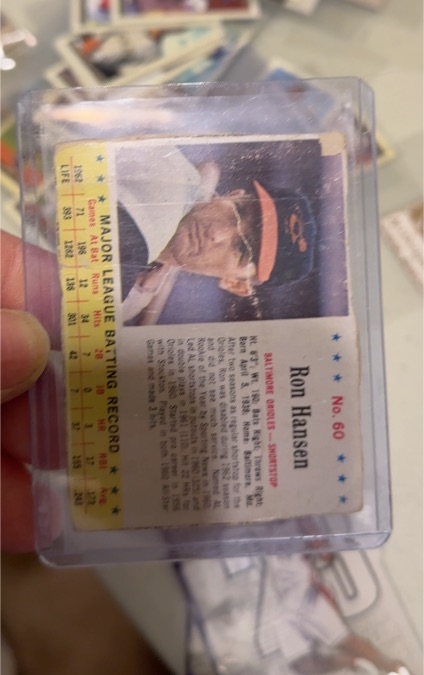 1963 Post Cereal #60 Ron Hansen — front