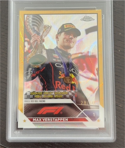 2023 Topps Chrome Formula 1 #165 Max Verstappen Grand Prix Winner Abu Dhabi 2022 — front