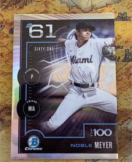 2025 Bowman Chrome Top 100 #61 Noble Meyer — front