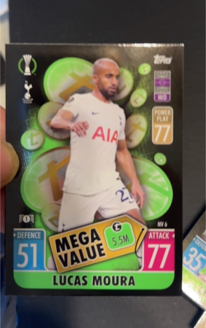 2021-22 Topps Match Attax #MV6 Lucas Moura — front