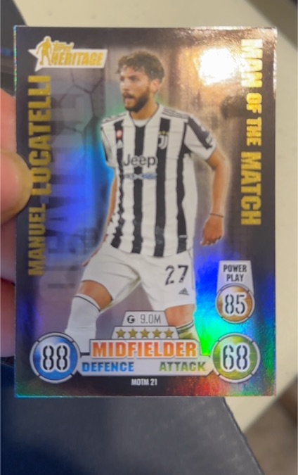 2021-22 Topps Match Attax Heritage #MOTM 21 Manuel Locatelli — front