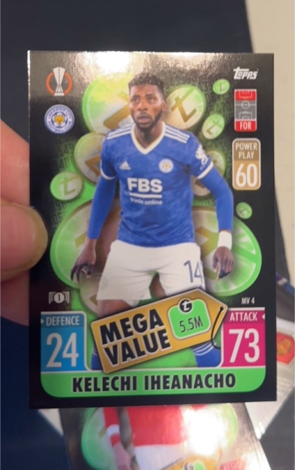 2021-22 Topps Match Attax #MV4 Kelechi Iheanacho — front