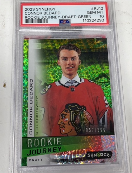 2023-24 Upper Deck Synergy Rookie Journey Draft #RJ-12 Connor Bedard Green — front