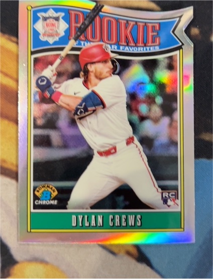 2025 Bowman Chrome #ROY-1 Dylan Crews Rookie of the Year Favorites — front