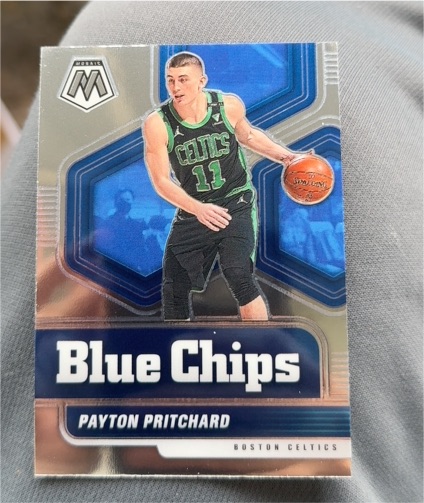 2020-21 Panini Mosaic #13 Payton Pritchard Blue Chips — front