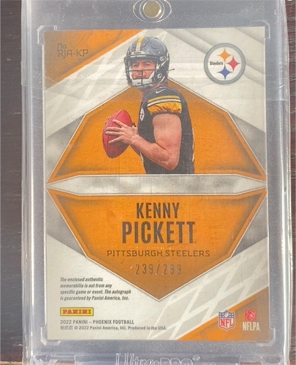 2022 Panini Phoenix RPS Rookie Jersey Orange #RJA-KP Kenny Pickett — front