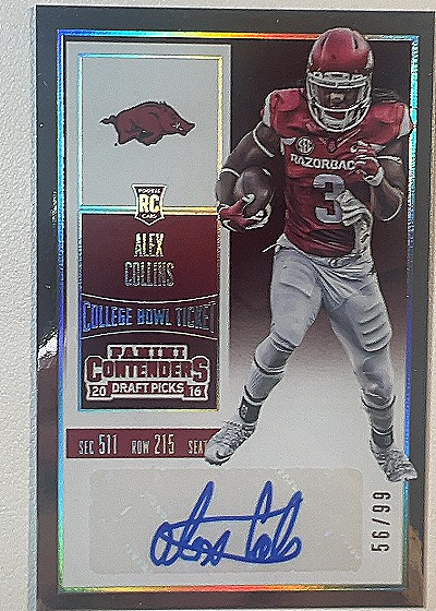 2016 Panini Contenders Draft Picks College Bowl Ticket #215 Alex Collins — front