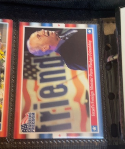 2001 Topps Enduring Freedom #12 Israel's Foreign Minister Peres Pledges Friendship — front