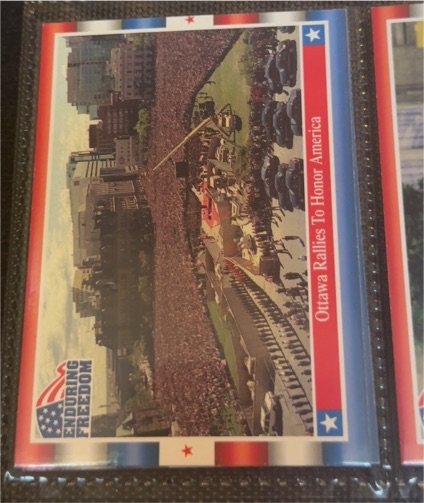 2001 Topps Enduring Freedom #13 Ottawa Rallies To Honor America — front