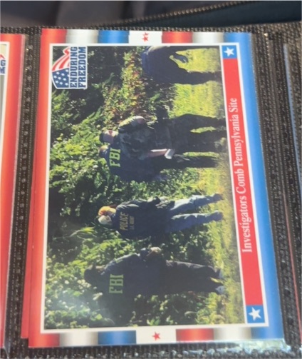 2001 Topps Enduring Freedom #21 Investigators Comb Pennsylvania Site — front