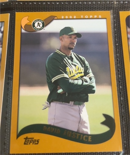 2002 Topps #404 David Justice — front