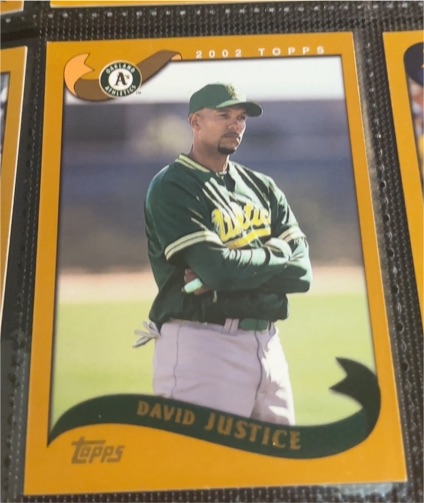 2002 Topps #404 David Justice — front