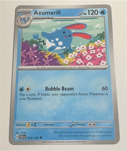 2024 Pokémon SV07: Stellar Crown #034 Azumarill — front