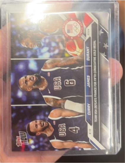2024 Topps Now Olympic #26 Stephen Curry LeBron James Kevin Durant — front