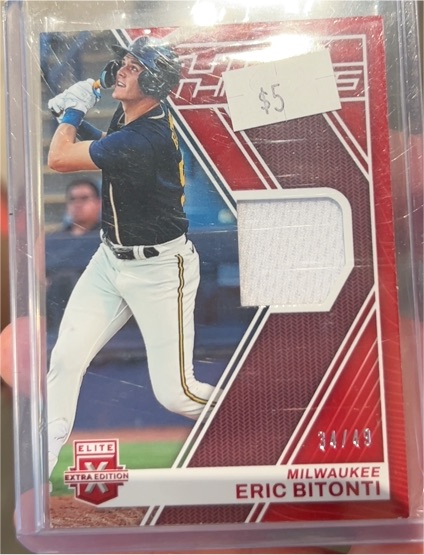 2023 Panini Elite Extra Edition Future Threads Red #FT-EB Eric Bitonti — front