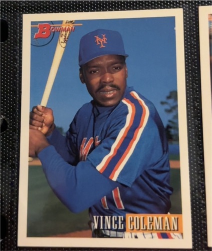 1993 Bowman #186 Vince Coleman — front