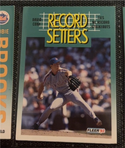1992 Fleer #687 David Cone Record Setters — front
