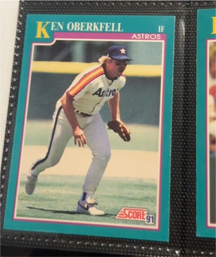 1991 Score #214 Ken Oberkfell — front