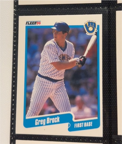 1990 Fleer #318 Greg Brock — front