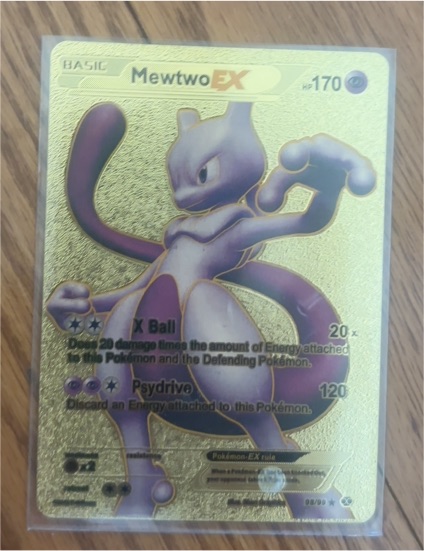 Mewtwo EX 98/99 Next Destinies Gold Foil Fan Art — front