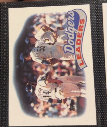 1989 Topps #669 Dodgers Leaders — front