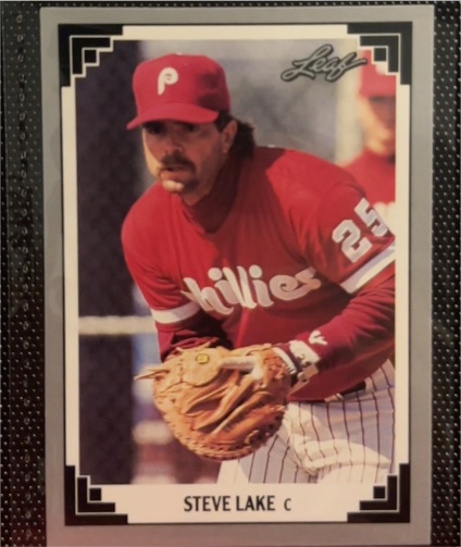 1991 Leaf #385 Steve Lake — front