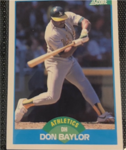 1989 Score #205 Don Baylor — front
