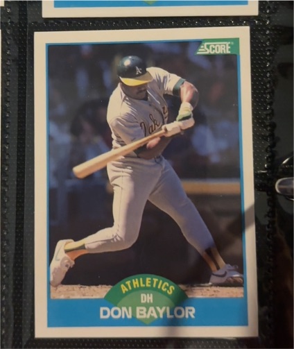 1989 Score #DH Don Baylor — front