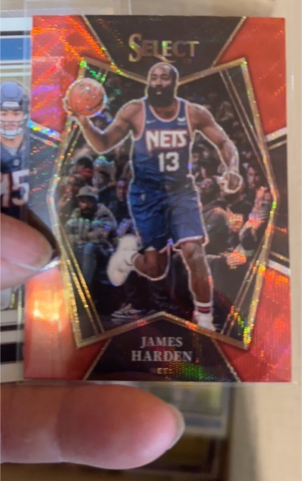 2020-21 Panini Select James Harden Red/White/Orange Flash Prizm — front