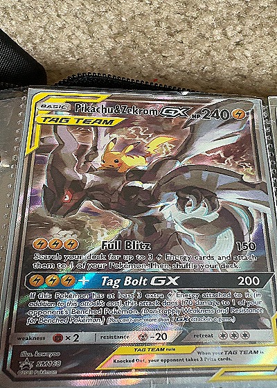 2018 Pokémon Sun & Moon Tag Bolt #101 Pikachu & Zekrom GX — front