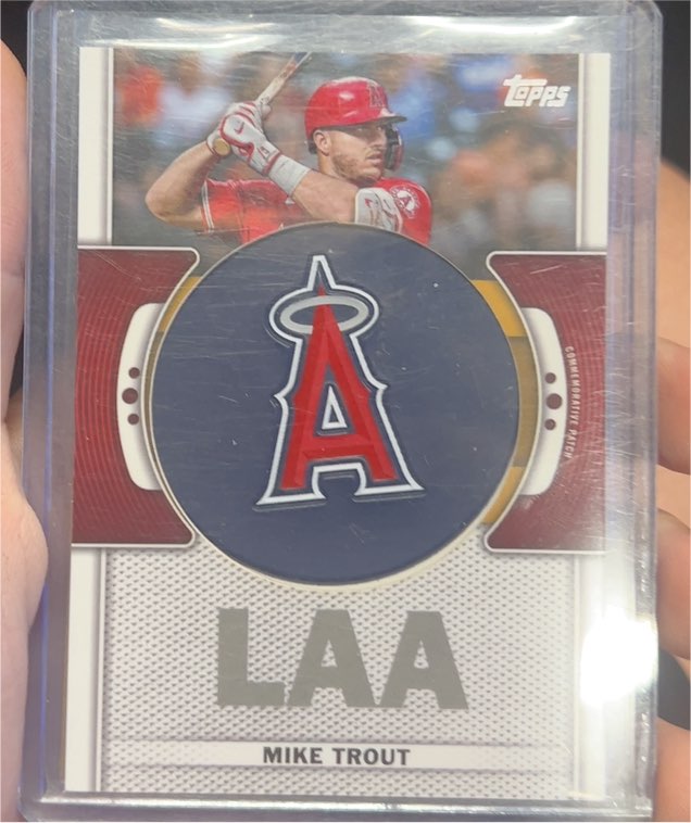 2023 Topps Team Logo Commemorative Patch #TLP-MT Mike Trout — front