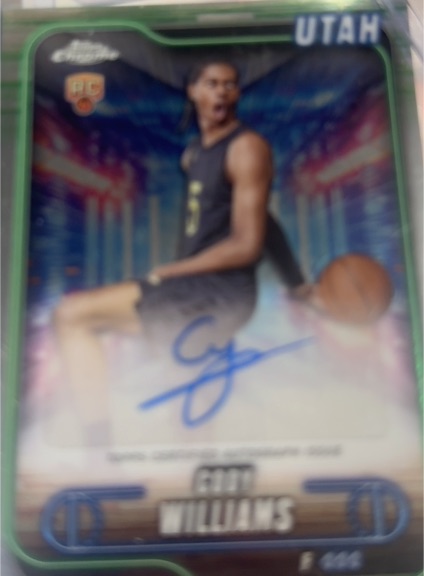 2024-25 Topps Chrome Cody Williams Rookie Auto Utah Jazz — front