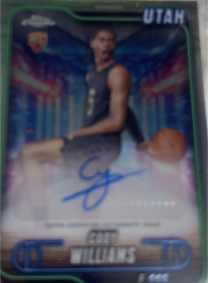 2024-25 Topps Chrome Cody Williams Rookie Auto Utah Jazz — front