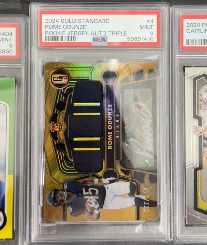 2024 Panini Gold Standard #4 Rome Odunze Rookie Jersey Auto Triple — front