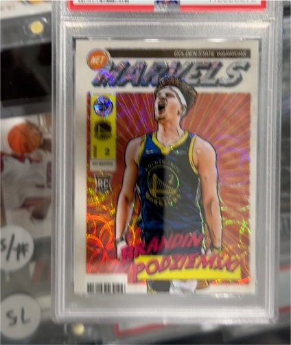 2023-24 Panini Hoops Premium Stock #10 Brandin Podziemski Net Marvels RC — front