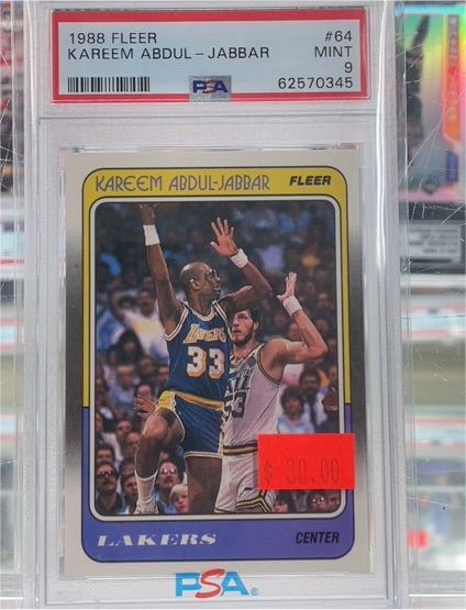 1988 Fleer #64 Kareem Abdul-Jabbar — front