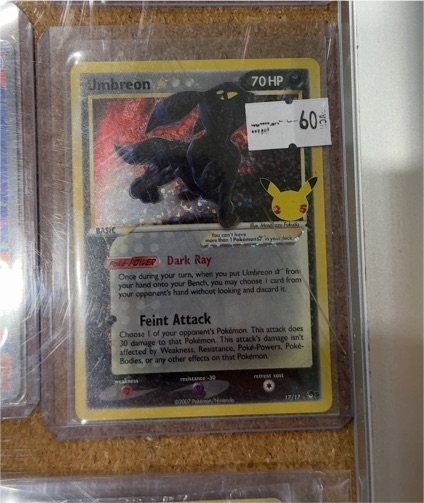 2007 Pokémon Gold Star Umbreon Pop Series 5 #17 — front