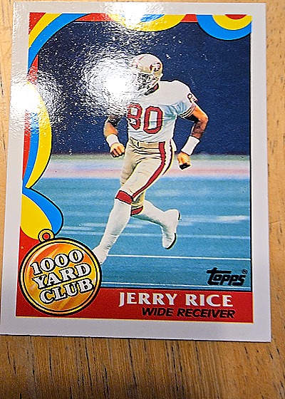 1989 Topps #5 Jerry Rice 1000 Yard Club — front