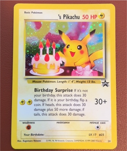 2000 Pokémon #24 Birthday Pikachu — front