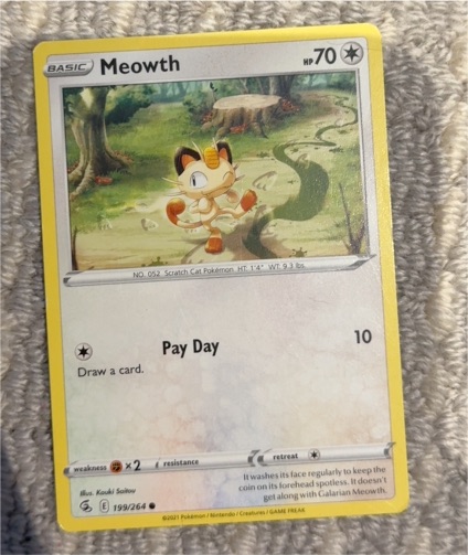 2021 Pokémon Fusion Strike #199 Meowth — front