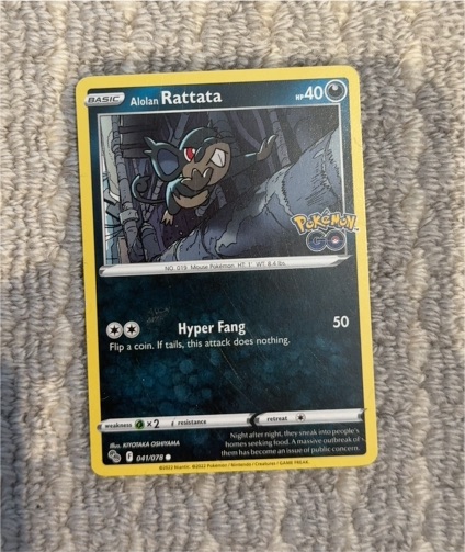2022 Pokémon GO #041 Alolan Rattata — front