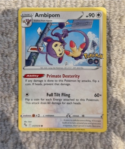2022 Pokémon TCG Pokémon GO #057 Ambipom — front