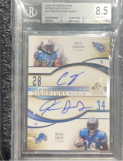 2009 Upper Deck SP Signature Signature Duals #US SMITH-JOHNSON 25 Chris Johnson & Kevin Smith — front