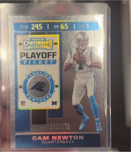 2019 Panini Contenders Playoff Ticket #245 Cam Newton — front