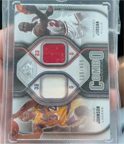 2009-10 Upper Deck SP Game Used Combo Materials #CM Michael Jordan / Magic Johnson — front
