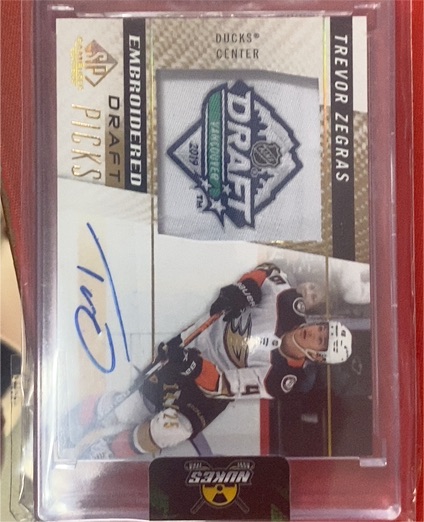 2021-22 Upper Deck SP Game Used Embroidered Draft Picks #98 Trevor Zegras — front