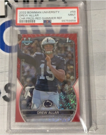 2022 Bowman University Chrome #59 Drew Allar — front